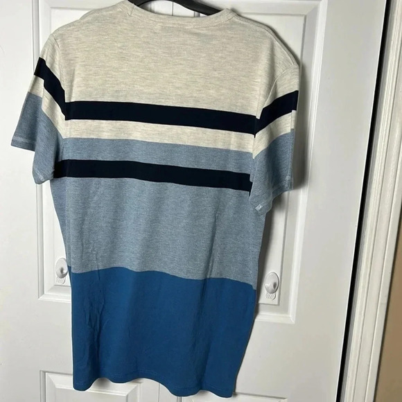 SELECTED HOMME organic cotton BLUE WHITE AND LIGHT BLUE  SHORT SLEEVE SHIRT - Picture 7 of 7